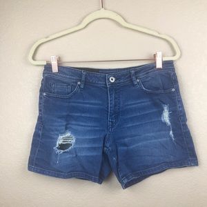Armani Exchange Distressed Denim Shorts